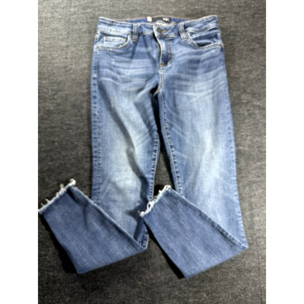 Kut From the Cloth Jeans Womens 4 Connie Ankle Skinny Medium Wash Raw Hem